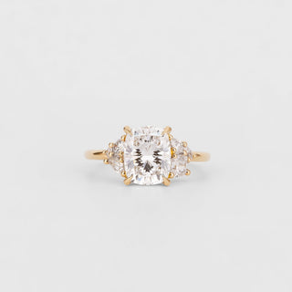 2 CT Emerald Pave Moissanite Engagement Ring