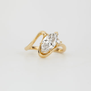 2 CT Emerald Pave Moissanite Engagement Ring