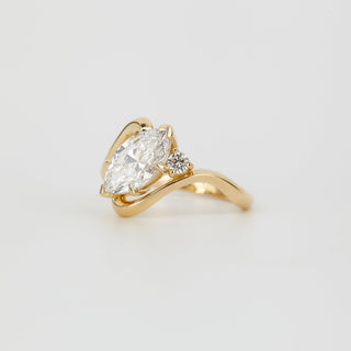 2 CT Emerald Pave Moissanite Engagement Ring