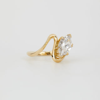2 CT Emerald Pave Moissanite Engagement Ring