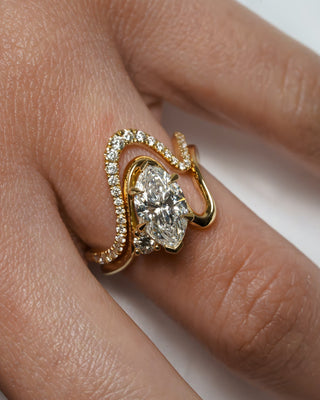 2 CT Emerald Pave Moissanite Engagement Ring