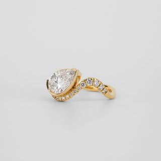 2 CT Emerald Pave Moissanite Engagement Ring
