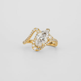 2 CT Emerald Pave Moissanite Engagement Ring