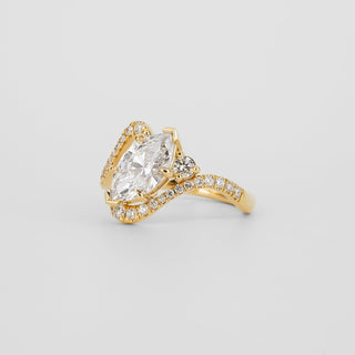 2 CT Emerald Pave Moissanite Engagement Ring