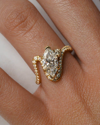 2 CT Emerald Pave Moissanite Engagement Ring