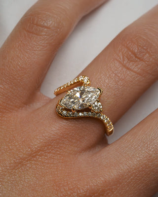 2 CT Emerald Pave Moissanite Engagement Ring