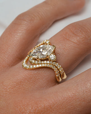 2 CT Emerald Pave Moissanite Engagement Ring