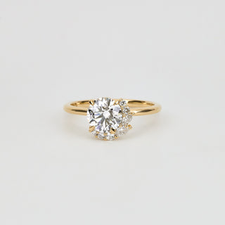 2 CT Emerald Pave Moissanite Engagement Ring