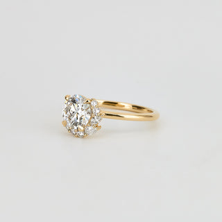 2 CT Emerald Pave Moissanite Engagement Ring