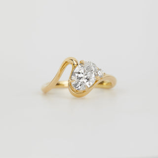 2 CT Emerald Pave Moissanite Engagement Ring