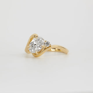 2 CT Emerald Pave Moissanite Engagement Ring