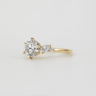 2 CT Emerald Pave Moissanite Engagement Ring