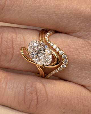 2 CT Emerald Pave Moissanite Engagement Ring