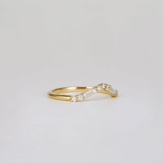 0.35 TCW Round Diamond Curved Pave DEF/VVS Lab Grown Wedding Band