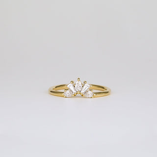 0.35 TCW Round Diamond Curved Pave DEF/VVS Lab Grown Wedding Band