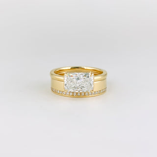 0.35 TCW Round Diamond Curved Pave DEF/VVS Lab Grown Wedding Band