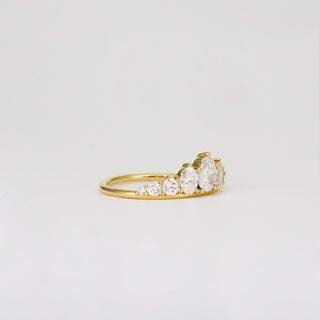 0.35 TCW Round Diamond Curved Pave DEF/VVS Lab Grown Wedding Band