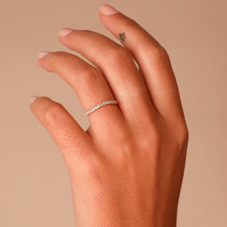 0.35 TCW Round Diamond Curved Pave DEF/VVS Lab Grown Wedding Band