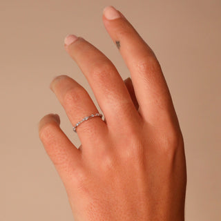 0.35 TCW Round Diamond Curved Pave DEF/VVS Lab Grown Wedding Band
