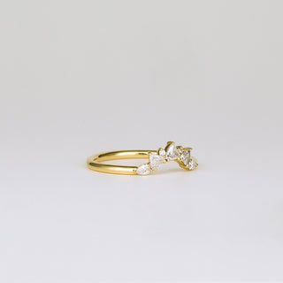 0.35 TCW Round Diamond Curved Pave DEF/VVS Lab Grown Wedding Band