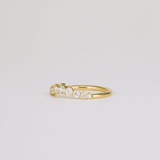 0.35 TCW Round Diamond Curved Pave DEF/VVS Lab Grown Wedding Band