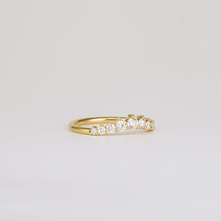 0.35 TCW Round Diamond Curved Pave DEF/VVS Lab Grown Wedding Band