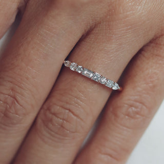0.35 TCW Round Diamond Curved Pave DEF/VVS Lab Grown Wedding Band