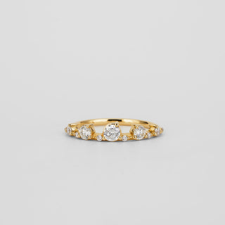 0.35 TCW Round Diamond Curved Pave DEF/VVS Lab Grown Wedding Band