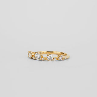 0.35 TCW Round Diamond Curved Pave DEF/VVS Lab Grown Wedding Band