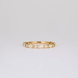 0.35 TCW Round Diamond Curved Pave DEF/VVS Lab Grown Wedding Band