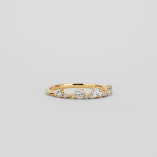 0.35 TCW Round Diamond Curved Pave DEF/VVS Lab Grown Wedding Band
