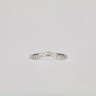 0.35 TCW Round Diamond Curved Pave DEF/VVS Lab Grown Wedding Band