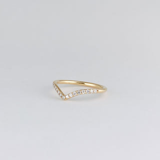 0.35 TCW Round Diamond Curved Pave DEF/VVS Lab Grown Wedding Band