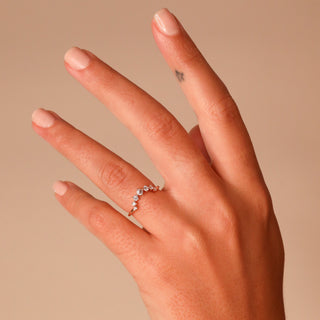 0.35 TCW Round Diamond Curved Pave DEF/VVS Lab Grown Wedding Band