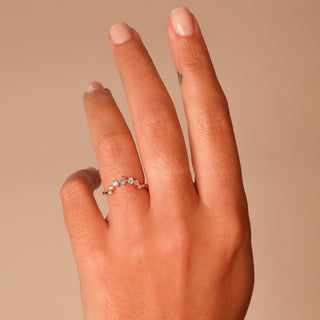 0.35 TCW Round Diamond Curved Pave DEF/VVS Lab Grown Wedding Band