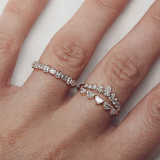 0.35 TCW Round Diamond Curved Pave DEF/VVS Lab Grown Wedding Band