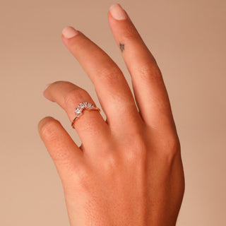 0.35 TCW Round Diamond Curved Pave DEF/VVS Lab Grown Wedding Band