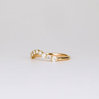 0.35 TCW Round Diamond Curved Pave DEF/VVS Lab Grown Wedding Band
