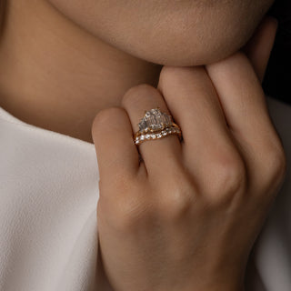 0.35 TCW Round Diamond Curved Pave DEF/VVS Lab Grown Wedding Band