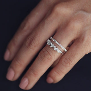 0.35 TCW Round Diamond Curved Pave DEF/VVS Lab Grown Wedding Band