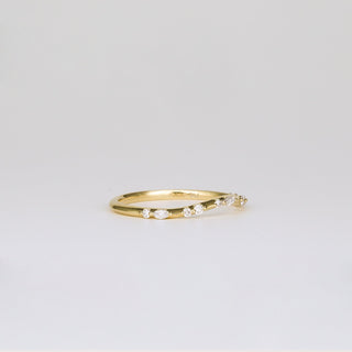 0.35 TCW Round Diamond Curved Pave DEF/VVS Lab Grown Wedding Band