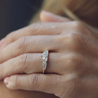 0.35 TCW Round Diamond Curved Pave DEF/VVS Lab Grown Wedding Band