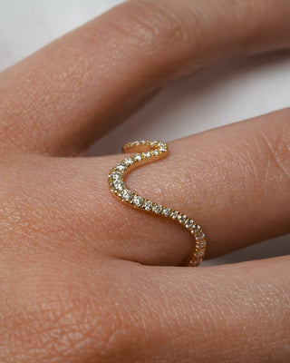 0.35 TCW Round Diamond Curved Pave DEF/VVS Lab Grown Wedding Band