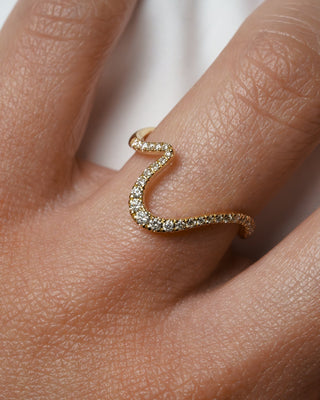 0.35 TCW Round Diamond Curved Pave DEF/VVS Lab Grown Wedding Band