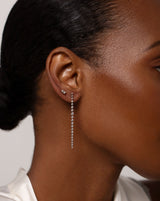 0.84 TCW Round Cut Dangle Style Moissanite Earrings 5