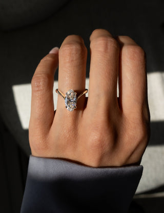 3 CT Moval Solitaire Lab Grown Engagement Ring