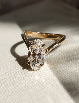 3 CT Moval Solitaire Lab Grown Engagement Ring