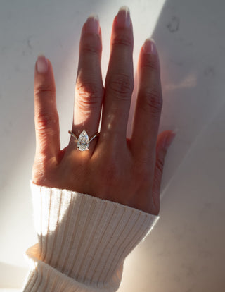 2 CT Pear Solitaire Lab Grown Engagement Ring