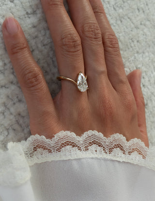 2 CT Pear Solitaire Lab Grown Engagement Ring