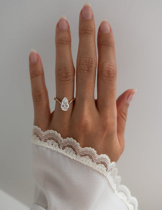 2 CT Pear Solitaire Lab Grown Engagement Ring